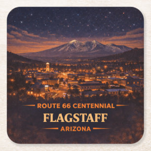 Posavasos Cuadrado De Papel Hito histórico 1926-2026 Flagstaff Arizona