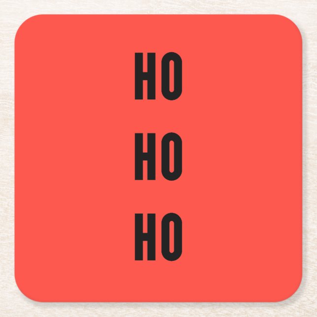 Posavasos Cuadrado De Papel Ho Ho Ho (Anverso)