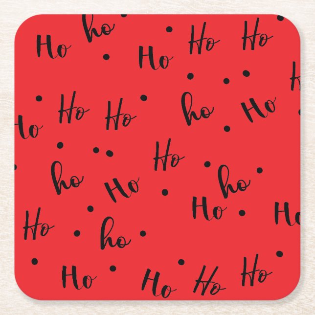 Posavasos Cuadrado De Papel Ho ho ho (Anverso)
