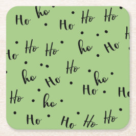 Posavasos Cuadrado De Papel Ho Ho Ho Christmas Red Background