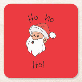 Posavasos Cuadrado De Papel Ho ho ho santa clause