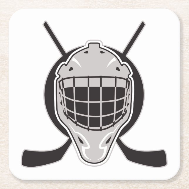 Posavasos Cuadrado De Papel Hockey (Anverso)
