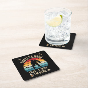 Posavasos Cuadrado De Papel Hockey Angustioso y Hockey de Castigo de Cerveza P