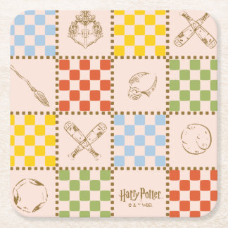 Posavasos Cuadrado De Papel HOGWARTS™ QUIDDITCH™ Patrón de Verificación de Equ