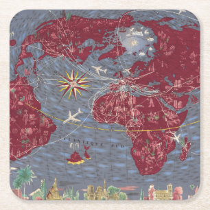 Posavasos Cuadrado De Papel Hojas 1-8: Air France