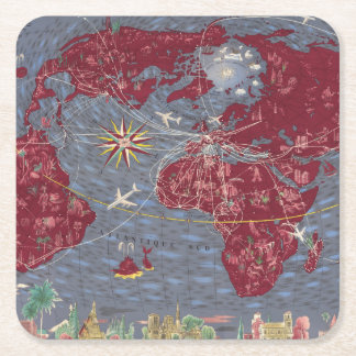 Posavasos Cuadrado De Papel Hojas 1-8: Air France