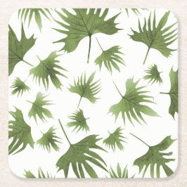 Posavasos Cuadrado De Papel Hojas de Vino Canarias