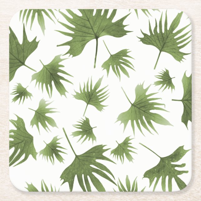 Posavasos Cuadrado De Papel Hojas de Vino Canarias (Anverso)