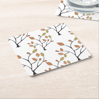 Posavasos Cuadrado De Papel Hojas elegantes