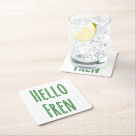 Posavasos Cuadrado De Papel Hola Fren