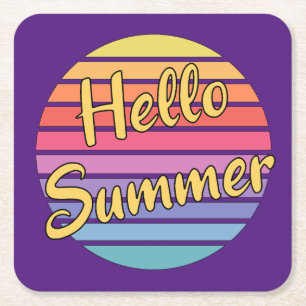 Posavasos Cuadrado De Papel Hola Verano