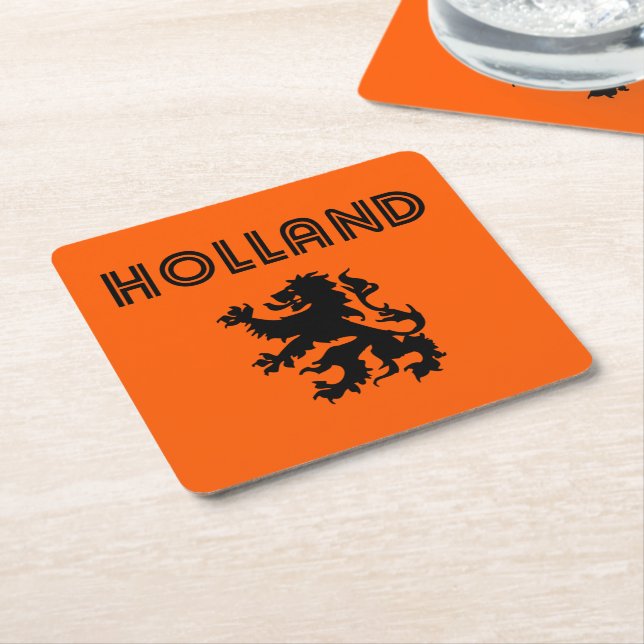 Posavasos Cuadrado De Papel Holanda Retro (En perspectiva)