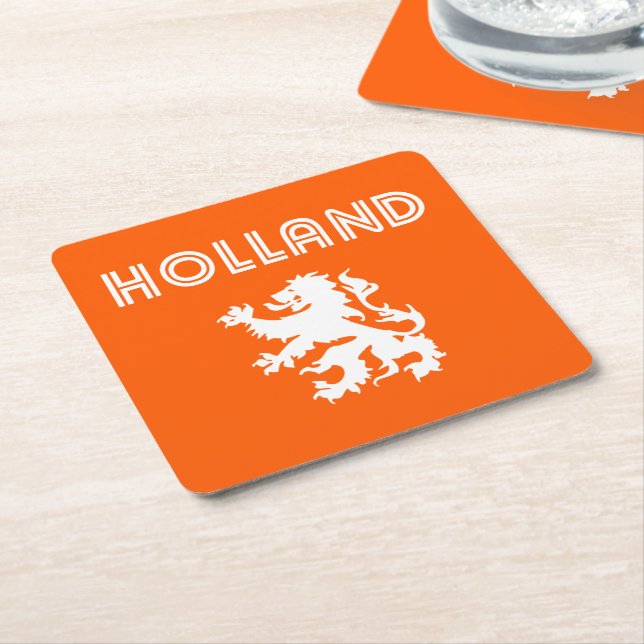 Posavasos Cuadrado De Papel Holanda Retro (En perspectiva)