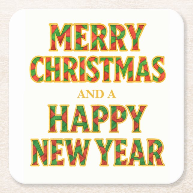 Posavasos Cuadrado De Papel Holiday (Anverso)