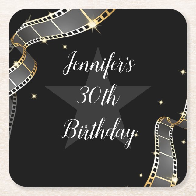 Posavasos Cuadrado De Papel Hollywood Glam Coaster (Anverso)