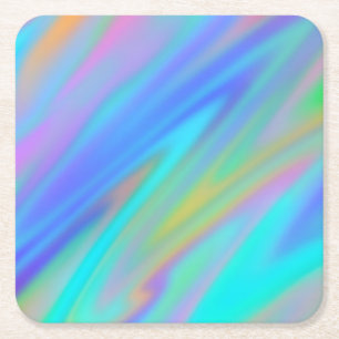 Posavasos Cuadrado De Papel Holograma lujoso de lujo azul violeta