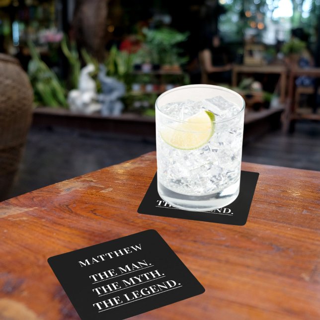 Posavasos Cuadrado De Papel Hombre blanco mito leyenda (Subido por el creador)