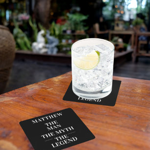 Posavasos Cuadrado De Papel Hombre blanco mito leyenda soltero