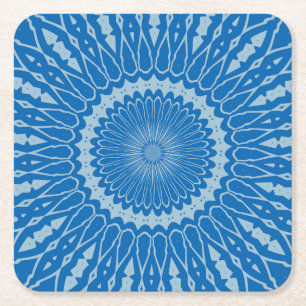 Posavasos Cuadrado De Papel Hombre Limonada Azul Eléctrico y Aquamarina Duo To