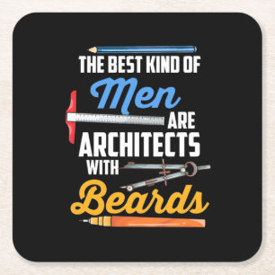 Posavasos Cuadrado De Papel Hombres Arquitectos Con Ojeras
