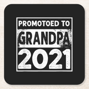 Posavasos Cuadrado De Papel Hombres Ascendidos Al Abuelo 2021