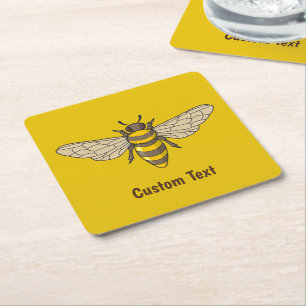 Posavasos Cuadrado De Papel Honeybee