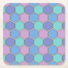Posavasos Cuadrado De Papel Honeycomb Pattern Pastels