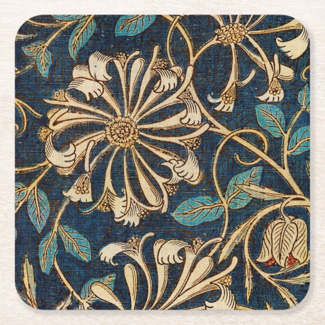 Posavasos Cuadrado De Papel Honeysuckle, William Morris (Anverso)
