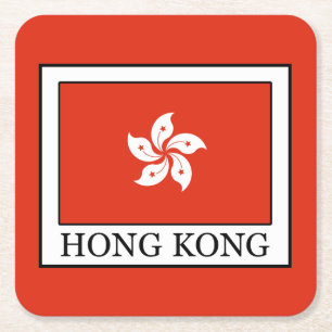 Posavasos Cuadrado De Papel Hong Kong