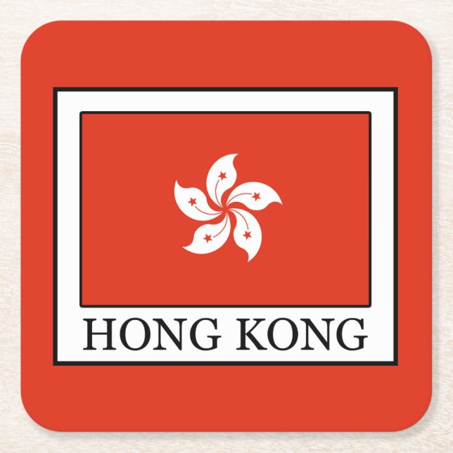 Posavasos Cuadrado De Papel Hong Kong (Anverso)