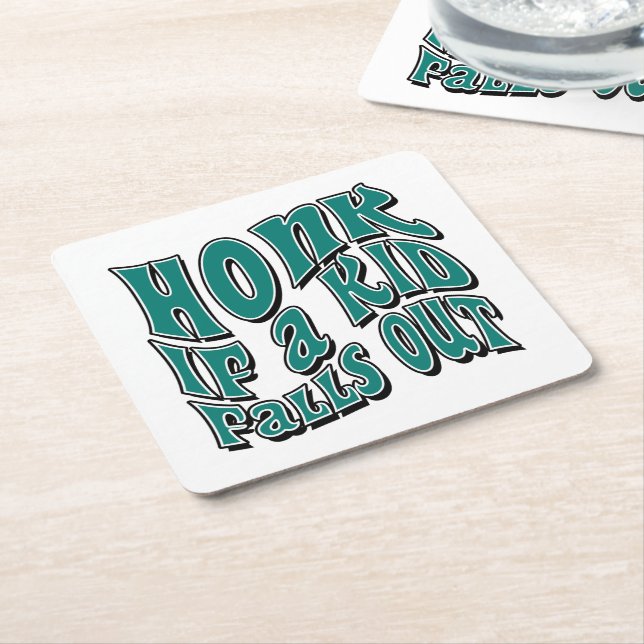 Posavasos Cuadrado De Papel Honk Si Un Niño Se Cae Diciendo Sarcásticamente Ch (En perspectiva)