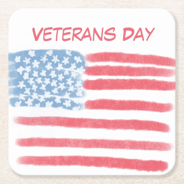 Posavasos Cuadrado De Papel Honoring Heroes | Veterans Day Celebration (Anverso)