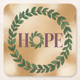 Posavasos Cuadrado De Papel Hope Burgundy Gold Coaster Set