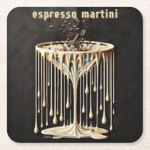 Posavasos Cuadrado De Papel Hora del cóctel de Espresso Martini