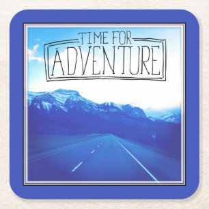 Posavasos Cuadrado De Papel Hora para la aventura