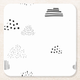 Posavasos Cuadrado De Papel Horizontal, Medium Grey Paper Coaster