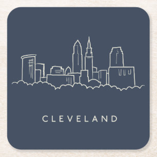 Posavasos Cuadrado De Papel Horizonte de Cleveland Ohio