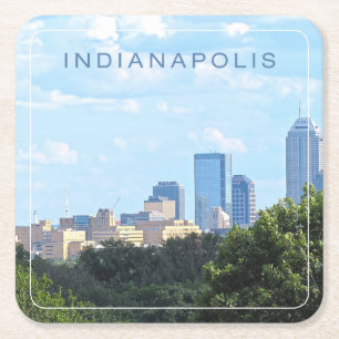 Posavasos Cuadrado De Papel Horizonte de Indianapolis