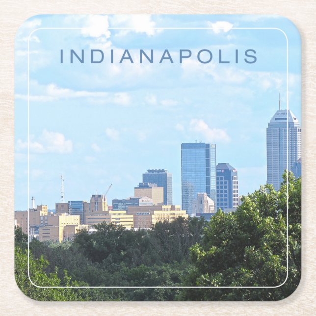 Posavasos Cuadrado De Papel Horizonte de Indianapolis (Anverso)