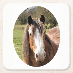POSAVASOS CUADRADO DE PAPEL HORSE