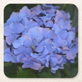 Posavasos Cuadrado De Papel Hortensia macrophylla Morada Rústica