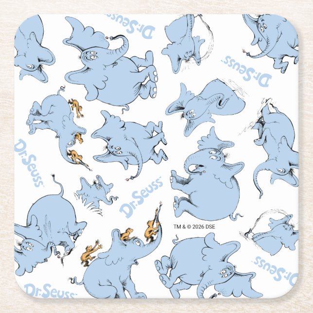Posavasos Cuadrado De Papel Horton Hears A Who Monkey Pattern (Anverso)