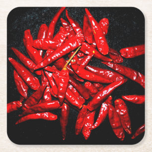 Posavasos Cuadrado De Papel Hot Pepper - Vida muerta