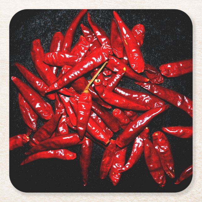 Posavasos Cuadrado De Papel Hot Pepper - Vida muerta (Anverso)
