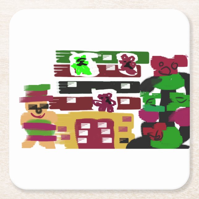 Posavasos Cuadrado De Papel Hotel Ginger (Anverso)