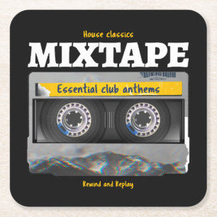 Posavasos Cuadrado De Papel House Classics Mixtape Club Anthems
