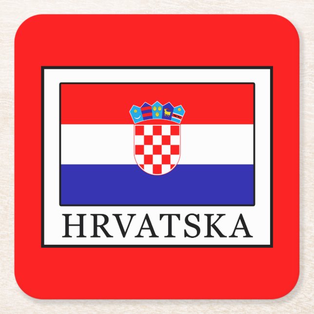 Posavasos Cuadrado De Papel Hrvatska (Anverso)