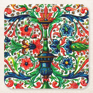 Posavasos Cuadrado De Papel Huellas Jewel Manuscript Medieval Flowlls Scrolls