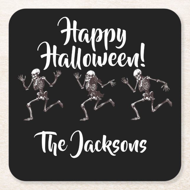 Posavasos Cuadrado De Papel Huesos danzantes (Anverso)