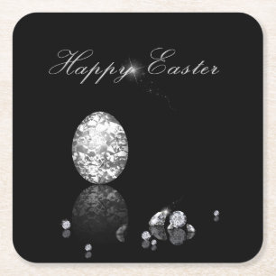 Posavasos Cuadrado De Papel Huevo de Pascua Brillante - Pascua de papel